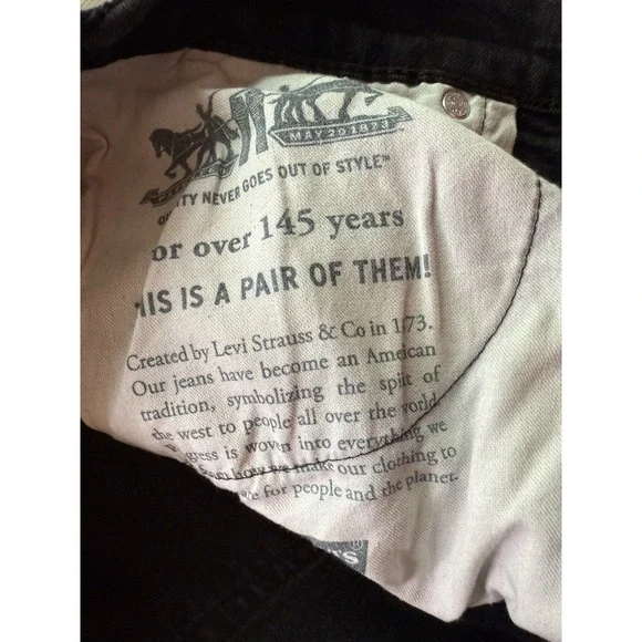 Levi's Black 541 Straight Dark Wash Denim Casual Jeans Men's 36X34 - Picture 6 of 6